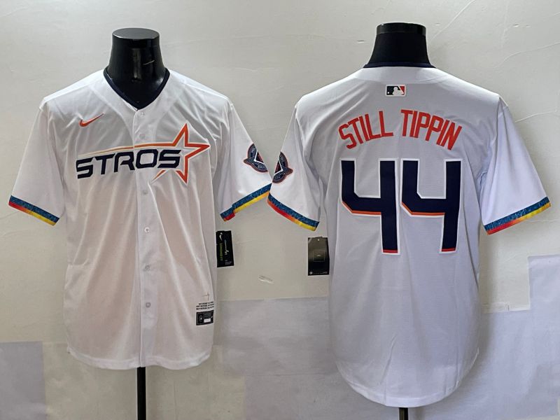 Men Houston Astros #44 Still Tippin White Four generations Joint Name 2025 Nike MLB Jersey style 40